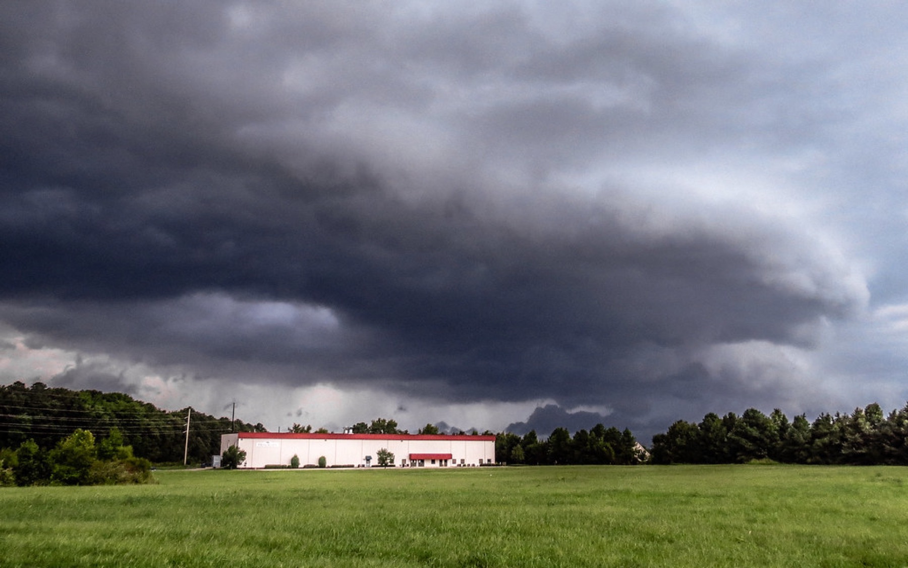 A storm rolling over farmland near Easton